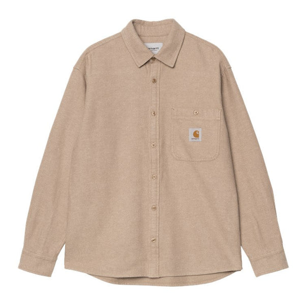 Carhartt Wip L/s Edgar Shirt Chemise - Peanut / Wax - Streetart.fr