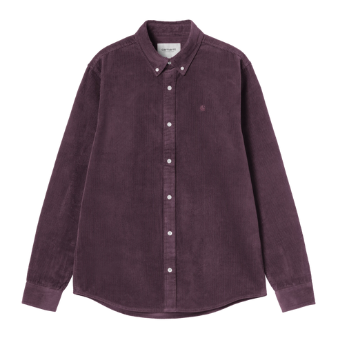 Carhartt WIP L/S Madison Cord Shirt - Cozy Purple - Streetart.fr