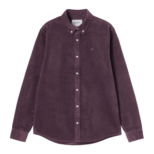 Carhartt WIP L/S Madison Cord Shirt - Cozy Purple - Streetart.fr