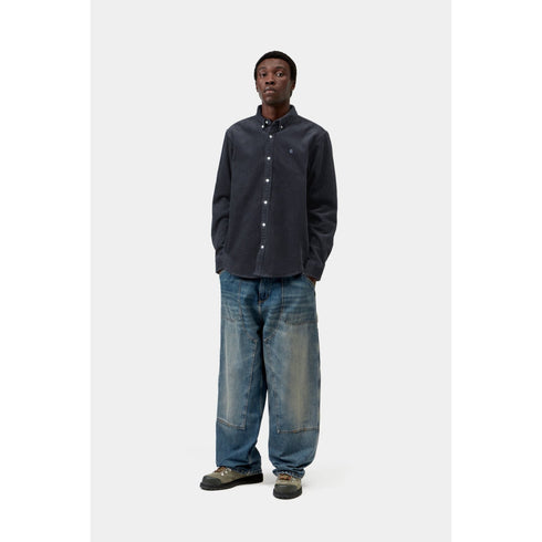 Carhartt WIP L/S Madison Cords Shirt - Dark Navy - Streetart.fr