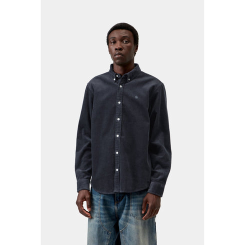 Carhartt WIP L/S Madison Cords Shirt - Dark Navy - Streetart.fr