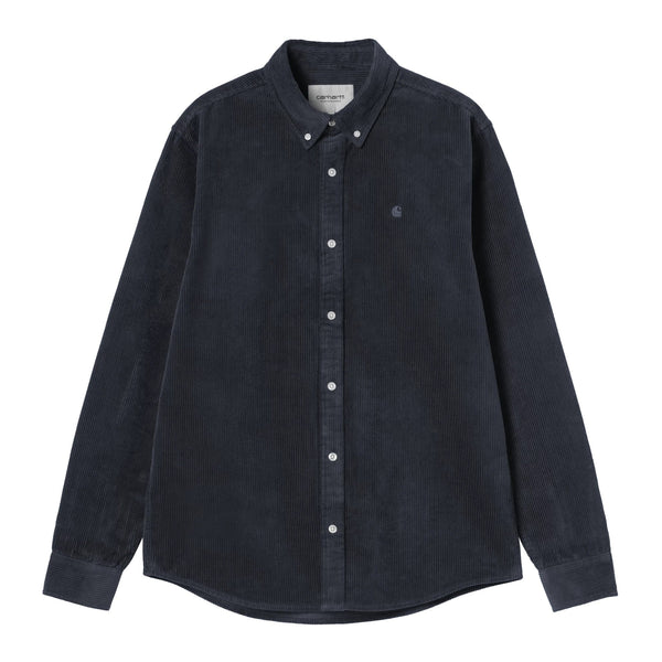 Carhartt WIP L/S Madison Cords Shirt - Dark Navy - Streetart.fr