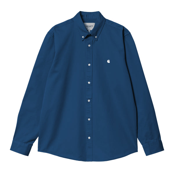 Carhartt WIP L/S Madison Ls - Shirt Elder / White — t-shirt manches longues