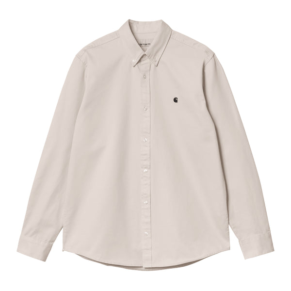 Carhartt WIP L/S Madison Ls - Shirt Moonbeam / Black — t-shirt manches longues