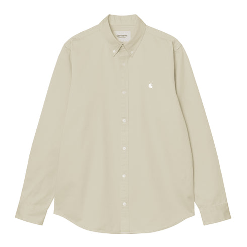 Carhartt WIP L/S Madison Shirt Chemise - Stone / White - Streetart.fr