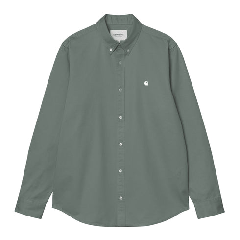 Carhartt WIP L/S Madison Shirt Chemise - Vevlet Green / White - Streetart.fr