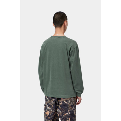 Carhartt WIP L/S Vista T-Shirt - Dark Scarab Garment Dyed - Streetart.fr