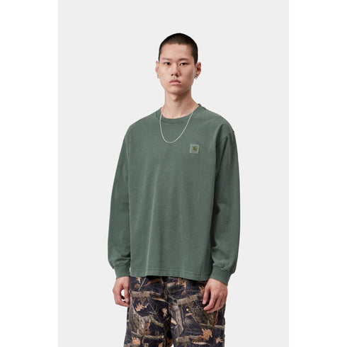 Carhartt WIP L/S Vista T-Shirt - Dark Scarab Garment Dyed - Streetart.fr