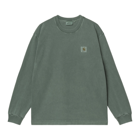 Carhartt WIP L/S Vista T-Shirt - Dark Scarab Garment Dyed - Streetart.fr