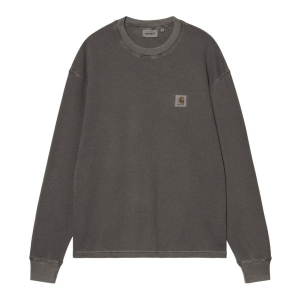 Carhartt Wip L/S Vista Waffle T-Shirt - Black Garment Dyed - Streetart.fr