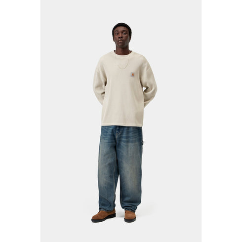 Carhartt WIP L/S Vista Waffle T-Shirt - Fleur De Sel Garment Dyed - Streetart.fr