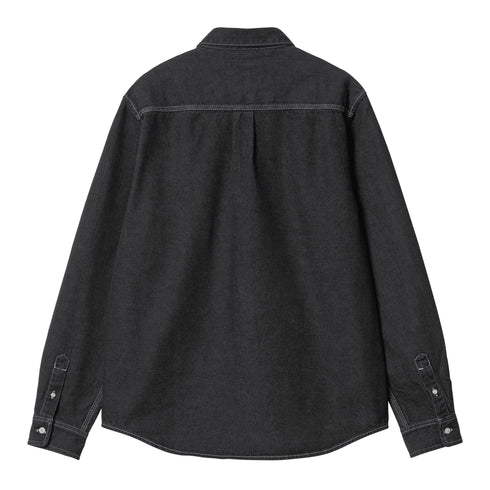 Carhartt WIP L/S Weldon Ls Whirt Blazck Stone Washed - Streetart.fr