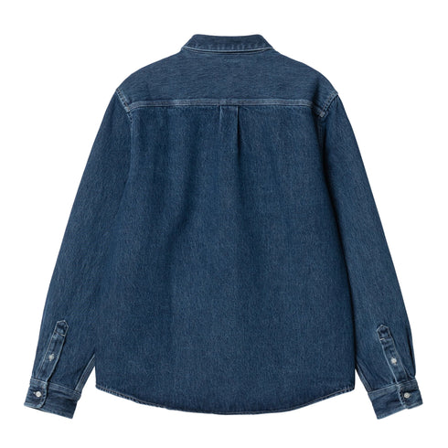 Carhartt WIP L/S Weldon Shirt - Blue Stone Washed - Streetart.fr