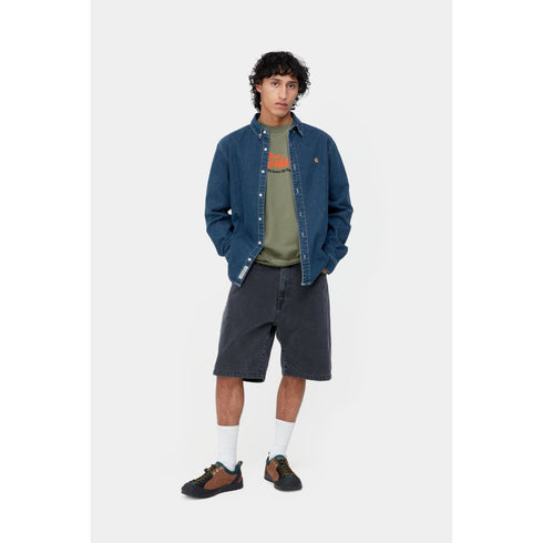 Carhartt WIP L/S Weldon Shirt - Blue Stone Washed - Streetart.fr