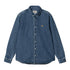 Carhartt WIP L/S Weldon Shirt Chemise Blue Heavy Stone Wash - Streetart.fr
