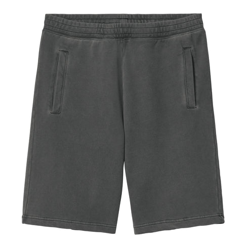 Carhartt WIP Nelson Sweat Short - Black Garment Dyed - Streetart.fr