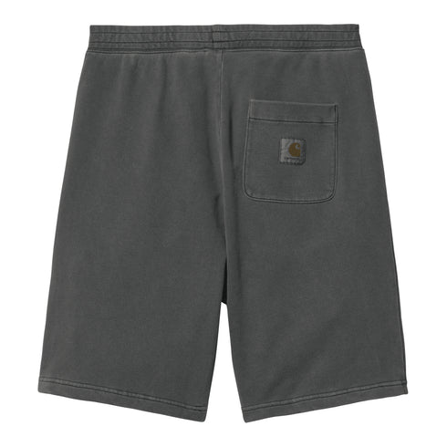 Carhartt WIP Nelson Sweat Short - Black Garment Dyed - Streetart.fr