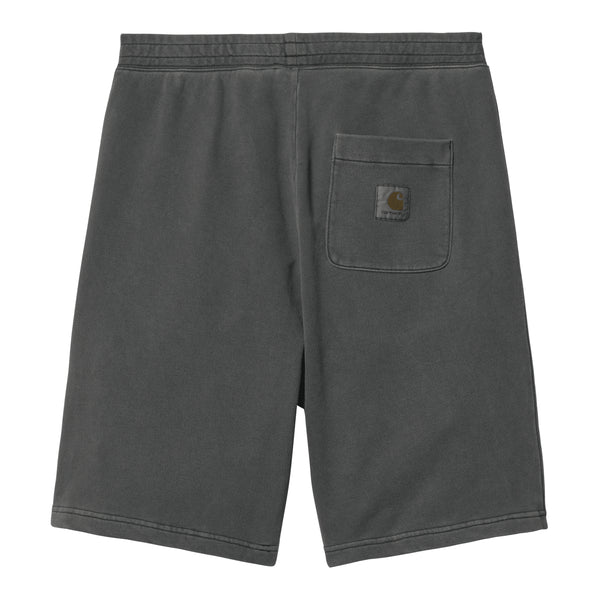 Carhartt WIP Nelson Sweat Short - Black Garment Dyed - Streetart.fr