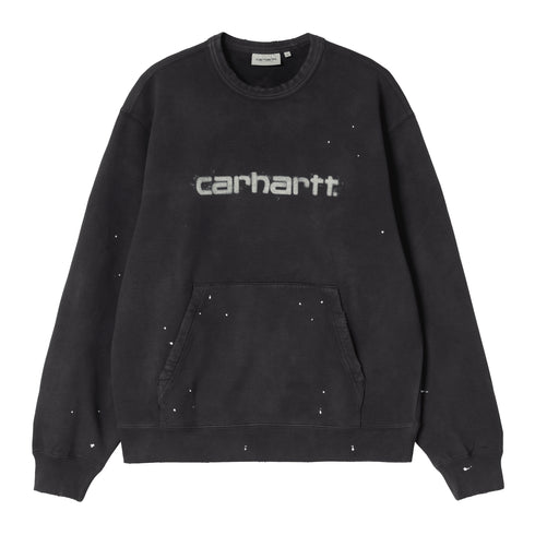 Carhartt WIP Painter Sweat - Black Destroy Wash Splatter - Streetart.fr