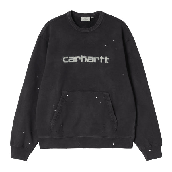 Carhartt WIP Painter Sweat - Black Destroy Wash Splatter - Streetart.fr