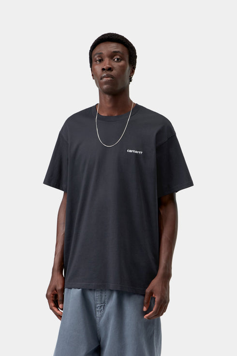 Carhartt Wip S/S Script Embroidery T-Shirt - Dark Navy / White - I030435_00B_XX