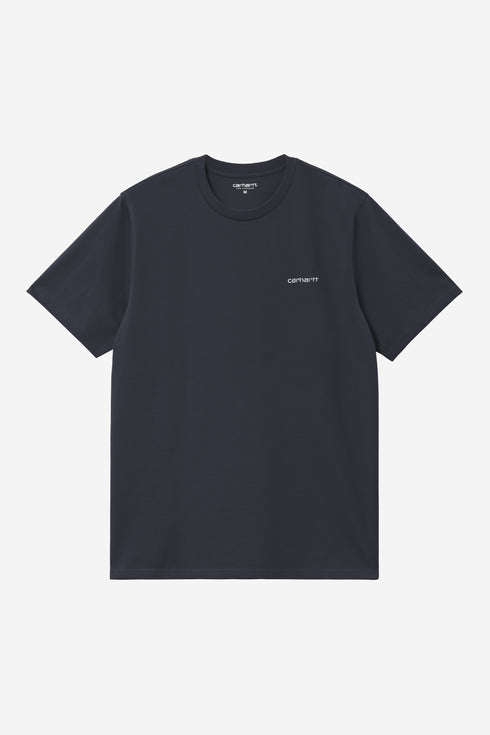 Carhartt Wip S/S Script Embroidery T-Shirt - Dark Navy / White - I030435_00B_XX