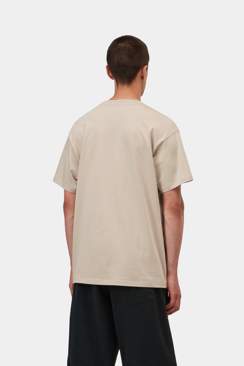 Carhartt Wip S/S Script Embroidery T-Shirt - Fleur De Sel / Black - I030435_2NQ_XX