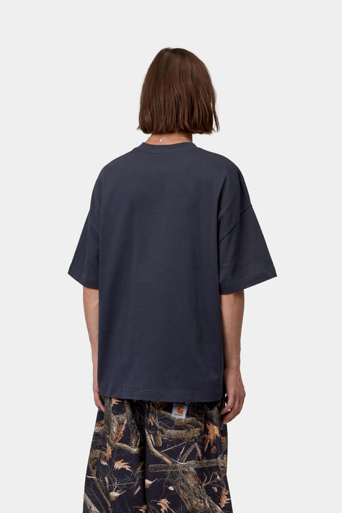 Carhartt Wip S/S Signtaure Script T-Shirt - Dark Navy / Wip Dusty H Brown - I033828_3Z6_XX