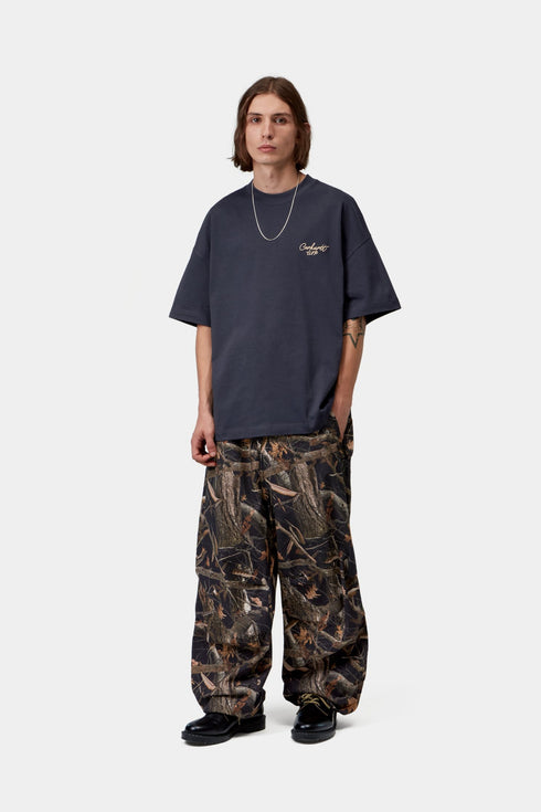 Carhartt Wip S/S Signtaure Script T-Shirt - Dark Navy / Wip Dusty H Brown - I033828_3Z6_XX