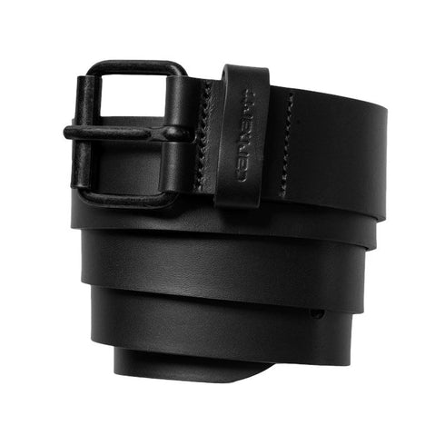 Carhartt Wip Script Belt Leather - Black / Black - Streetart.fr