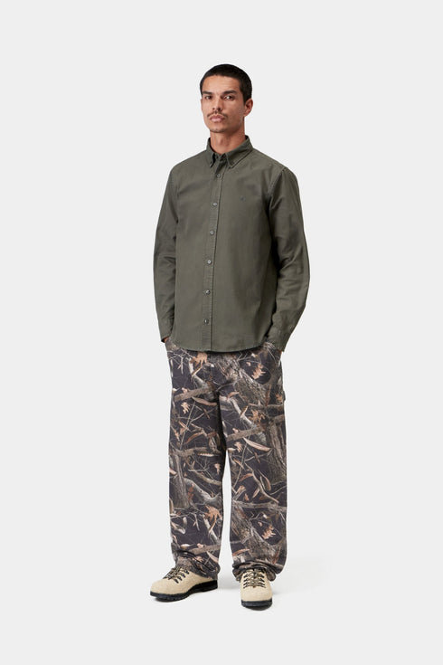 Carhartt Wip Single Knee Pant - Camo Feather Tree / Black Heavy Stone Wash - I034798_3X5_60