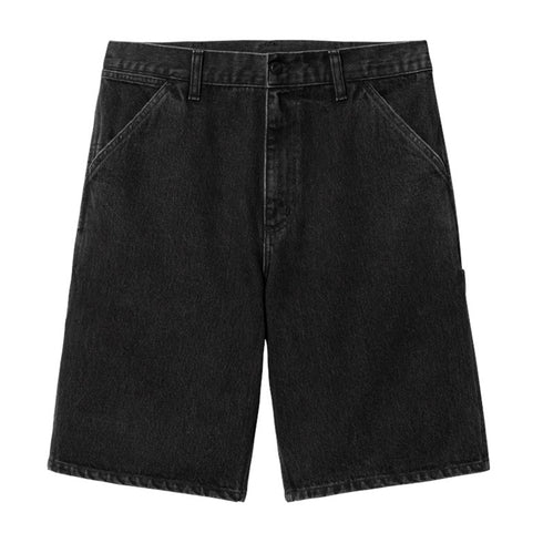 Carhartt Wip Single Knee Short - Black Stone Washed - Streetart.fr