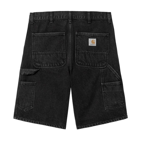 Carhartt Wip Single Knee Short - Black Stone Washed - Streetart.fr