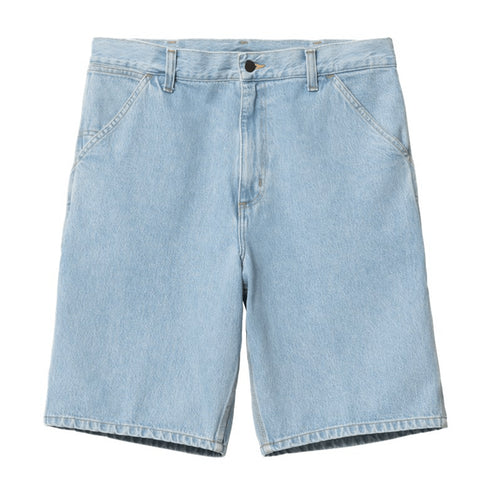 Carhartt Wip Single Knee Short - Blue Heavy Stone Bleached - Streetart.fr