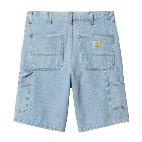 Carhartt Wip Single Knee Short - Blue Heavy Stone Bleached - Streetart.fr