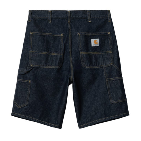 Carhartt Wip Single Knee Short - Blue Rinsed - Streetart.fr