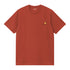 Carhartt WIP S/S American Script - Oxide Red - Streetart.fr