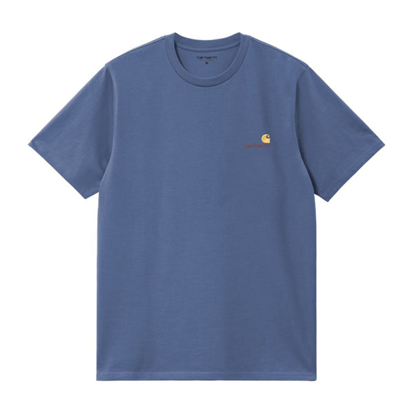 Carhartt Wip S/S American Script T-Shirt - Blue Iris - Streetart.fr