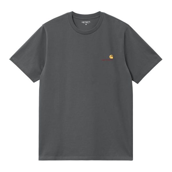 Carhartt WIP S/S American Script T-Shirt - Graphite - Streetart.fr