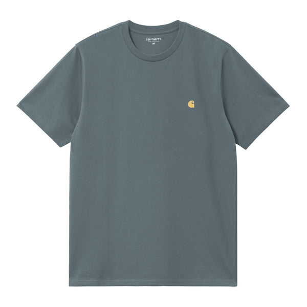Carhartt WIP S/S Chase - Cozy Blue / Gold — t-shirt