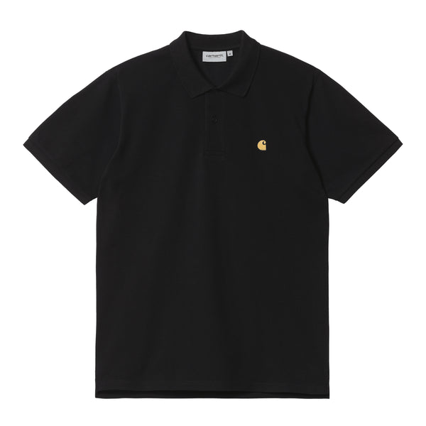 Carhartt WIP S/S Chase Pique - Black / Gold - Streetart.fr
