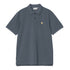 Carhartt WIP S/S Chase Pique - Cozy Blue / Gold - Streetart.fr