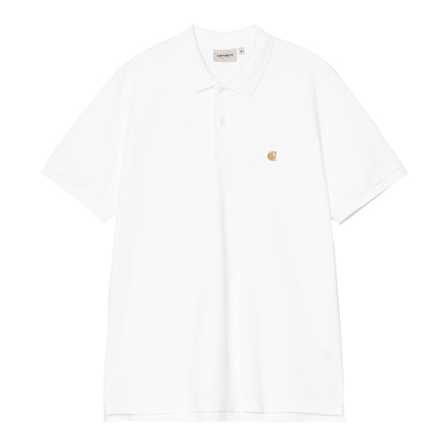 Carhartt WIP S/S Chase Pique - White / Gold - Streetart.fr