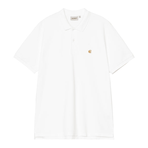 Carhartt WIP S/S Chase Pique - White / Gold - Streetart.fr