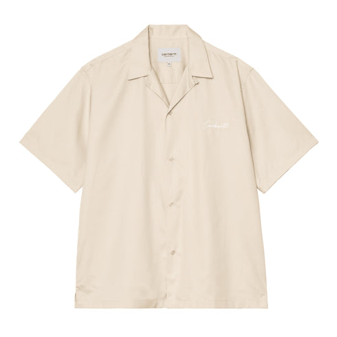 Carhartt WIP S/S Delray Shirt - Stone / White - Streetart.fr