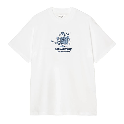 Carhartt WIP S/S Dirty Laundry T-Shirt - White - Streetart.fr