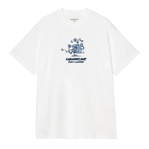 Carhartt WIP S/S Dirty Laundry T-Shirt - White - Streetart.fr