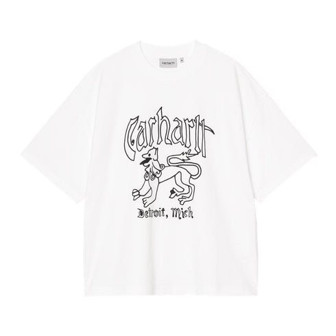 Carhartt Wip S/S Hackwork T-Shirt - White Heavy Stone Wash - Streetart.fr