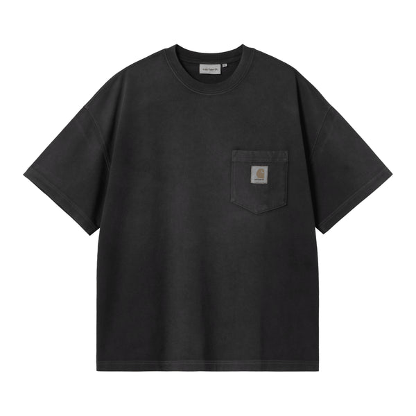 Carhartt WIP S/S Hudson Pocket - Black Chalk Wash — t-shirt