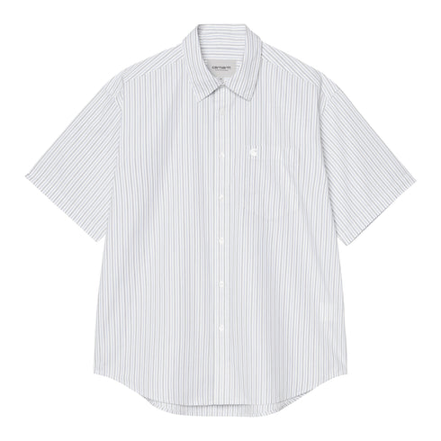 Carhartt WIP S/S Keene Shirt - Keen Stripe White - Streetart.fr